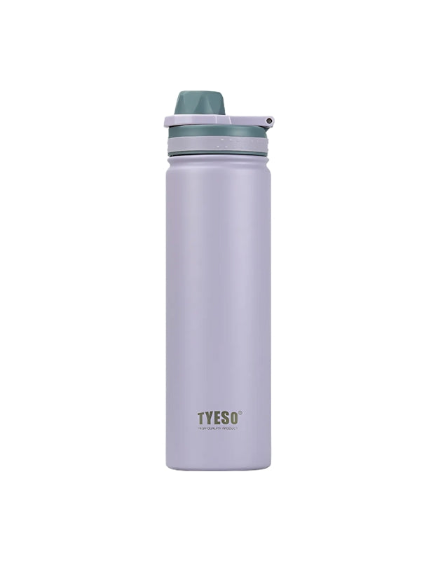 Water bottle vacuum stainless steel 750ml in lavender with flip-top lid.